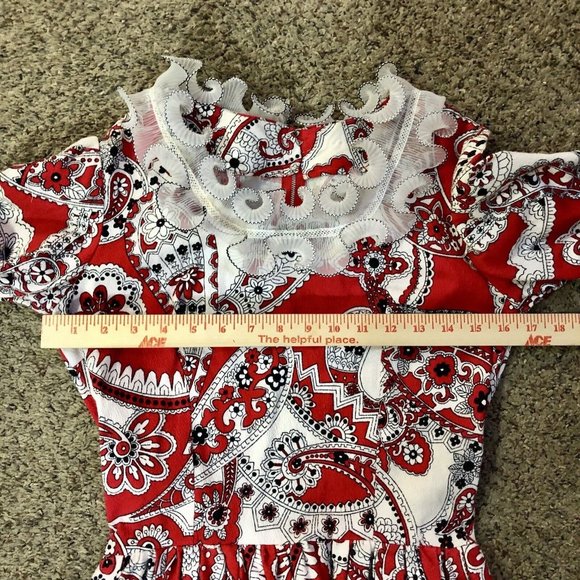 Vintage Handmade Square Dance Outfit Matching Mens Womens Used 2 Piece Red Black - Picture 10 of 16